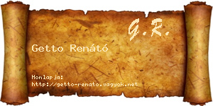 Getto Renátó névjegykártya